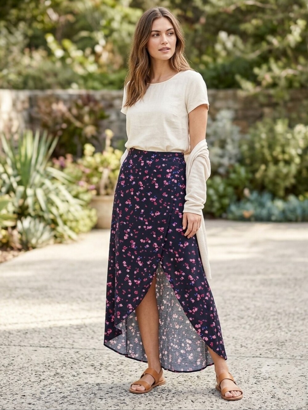 Express Floral Print Maxi Skirt